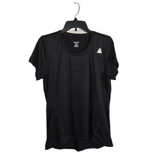 Charcoal Black Reebok Fitted Short Sleeve Exercise Shirt in a Misses size Large